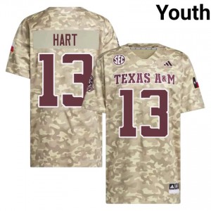 Moisture Wicking Brady Hart #13 Aggies Beige Jersey | Youth High School Football Stitched Fan Gear 38227481