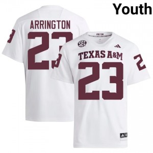 #23 Brandon Arrington Aggies White Jersey | Alumni Stitched Youth Player Football Gear 98286521