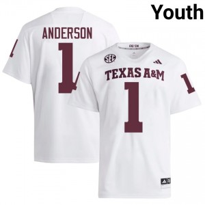 Bryce Anderson #1 Texas A&M Jersey | Iconic White College Football Youth Stitched 28944174