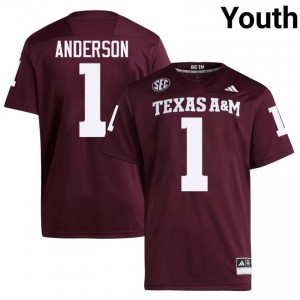 Aggies Bryce Anderson #1 Maroon Jersey | Essential Swen NCAA Football Youth Apparel 95379372