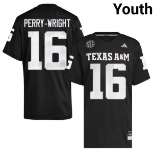Aggies Bryce Perry-Wright #16 Black Jersey | Pro-Grade Swen College Football Youth Apparel 73093664