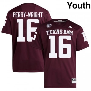 Maroon Bryce Perry-Wright #16 Aggies Jersey | Youth High School Football Fresh Swen 46127857