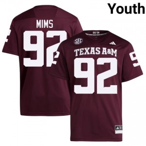 CJ Mims #92 12th Man Jersey | Exclusive Maroon College Football Youth Swen 44586790