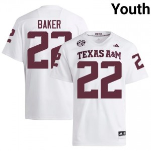 Officially Licensed Carsyn Baker #22 Aggies White Jersey | Youth University Football Stitched Fan Gear 57113421