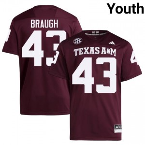 12th Man Carter Braugh #43 Maroon Jersey | Premium Swen NCAA Football Youth Apparel 59215298