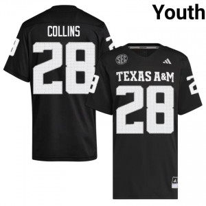 Limited Chance Collins #28 Texas Aggies Black Jersey | Youth High School Football Swen Fan Gear 16971342