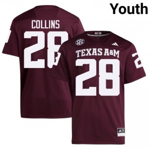 #28 Chance Collins 12th Man Maroon Jersey | Elite Swen Youth Player Football Gear 78975288