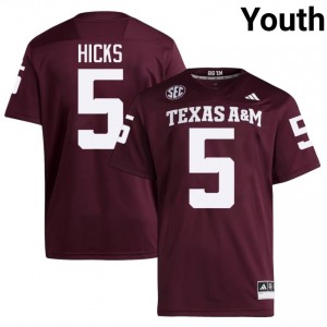 DJ Hicks #5 Texas Aggies Jersey | Pro-Grade Maroon College Football Youth Swen 83558469