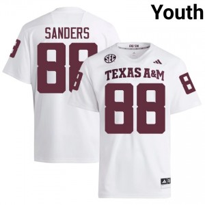 Elite Thread DJ Sanders #88 TAMU White Jersey | Youth University Football Stitched Fan Gear 72131339