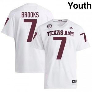 Aggies Dalton Brooks #7 White Jersey | Pro Cut Stitched NCAA Football Youth Apparel 73893154