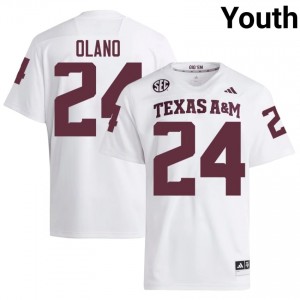 White David Olano #24 TAMU Jersey | Youth High School Football Licensed Stitched 47933978