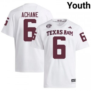 Elite Thread De'Von Achane #6 Texas A&M White Jersey | Youth University Football Stitched Fan Gear 41432704