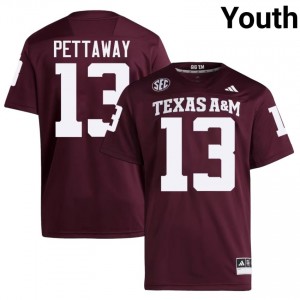 #13 Deyjhon Pettaway 12th Man Maroon Jersey | Elite Swen Youth Player Football Gear 30744501