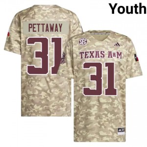 Texas A&M Deyjhon Pettaway #31 Beige Jersey | Iconic Stitched College Football Youth Apparel 58853299