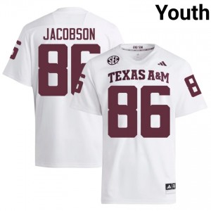 #86 Evan Jacobson Texas A&M White Jersey | Alumni Stitched Youth Player Football Gear 61111801