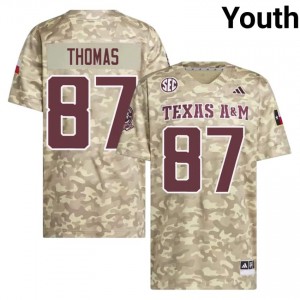 Beige Houston Thomas #87 Aggies Jersey | Youth Player Football Alumni Stitched 87580082