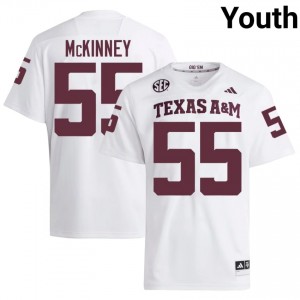 #55 Hunter McKinney Texas A&M White Jersey | Authentic Stitched Youth Player Football Gear 37429794
