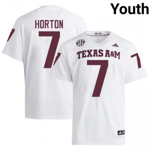 Isaiah Horton #7 Texas A&M Jersey | Gameday White College Football Youth Stitched 39259715
