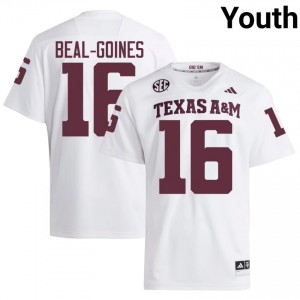 Officially Licensed Jamar Beal-Goines #16 TAMU White Jersey | Youth University Football Stitched Fan Gear 90953890