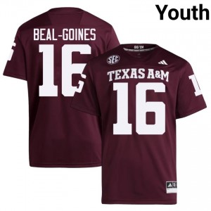 Jamar Beal-Goines #16 12th Man Jersey | Pro-Grade Maroon College Football Youth Swen 77372597