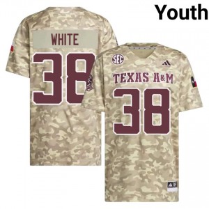 Jared White #38 Texas A&M Jersey | Elite Thread Beige University Football Youth Stitched 36280353