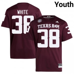 Aggies Jared White #38 Maroon Jersey | Essential Swen NCAA Football Youth Apparel 38410078
