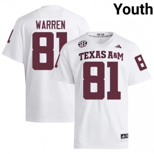 Jayden Warren #81 Aggies Jersey | Gameday White College Football Youth Stitched 26215940