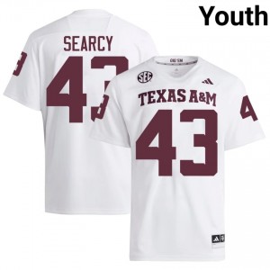 Texas A&M Jeremiah Searcy #43 White Jersey | Pro Cut Stitched NCAA Football Youth Apparel 57897386
