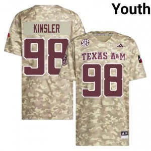 Jermaine Kinsler #98 Texas A&M Jersey | Officially Licensed Beige University Football Youth Stitched 73602412