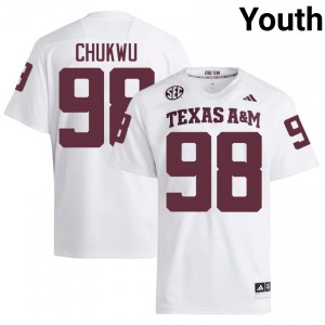 Jesse Chukwu #98 TAMU Jersey | Gameday White College Football Youth Stitched 50512351