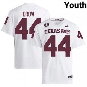 TAMU John David Crow #44 White Jersey | Genuine Stitched NCAA Football Youth Apparel 52794951