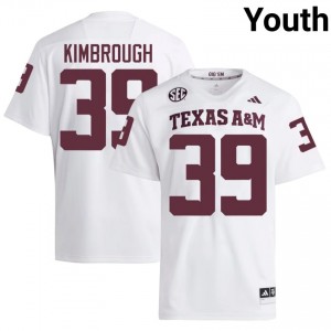 Texas A&M John Kimbrough #39 White Jersey | Genuine Stitched NCAA Football Youth Apparel 87082904