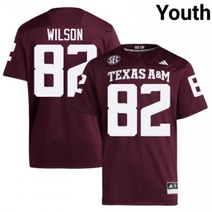Durable Jonah Wilson #82 12th Man Maroon Jersey | Youth University Football Swen Fan Gear 17743026