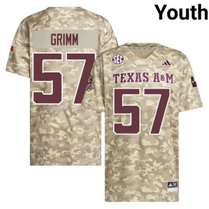 Beige Jonas Grimm #57 TAMU Jersey | Youth Player Football Authentic Stitched 17538926