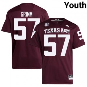 #57 Jonas Grimm Aggies Maroon Jersey | Essential Swen Youth NCAA Football Gear 12782170
