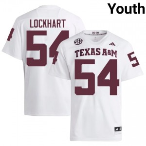 Jordan Lockhart #54 Aggies Jersey | Iconic White College Football Youth Stitched 33123510