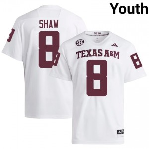 Texas A&M Jordan Shaw #8 White Jersey | Pro Cut Stitched NCAA Football Youth Apparel 67902078