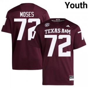 Maroon Joshua Moses #72 12th Man Jersey | Youth High School Football Fresh Swen 42874972
