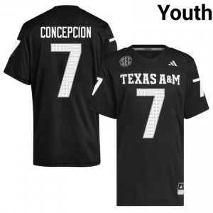 Limited KC Concepcion #7 Aggies Black Jersey | Youth High School Football Swen Fan Gear 39882736