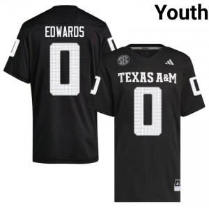 Black KJ Edwards #0 Texas Aggies Jersey | Youth Player Football Elite Swen 34580038