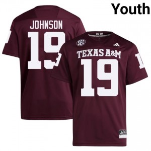 Aggies KK Johnson #19 Maroon Jersey | Essential Swen NCAA Football Youth Apparel 49893684