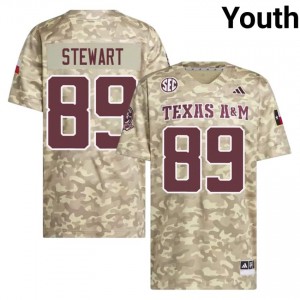 #89 Kade Stewart TAMU Beige Jersey | Genuine Stitched Youth NCAA Football Gear 27697468