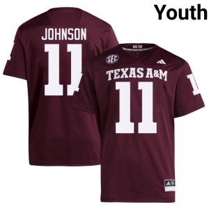 Kelshaun Johnson #11 Aggies Jersey | Exclusive Maroon College Football Youth Swen 83590400