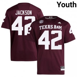 Durable Kendall Jackson #42 Aggies Maroon Jersey | Youth University Football Swen Fan Gear 44611405