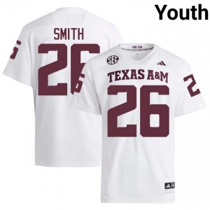 White Kevin Smith #26 Texas A&M Jersey | Youth High School Football Licensed Stitched 21446716