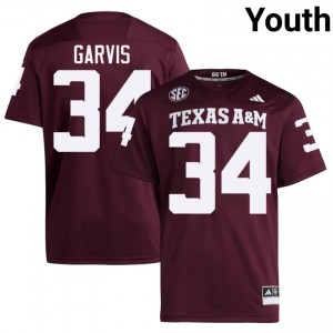 #34 Kyle Garvis 12th Man Maroon Jersey | Classic Swen Youth Player Football Gear 56672124