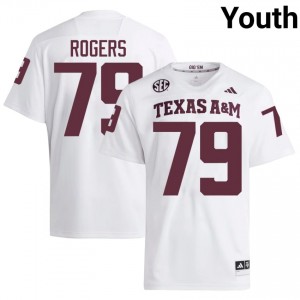 Lamont Rogers #79 TAMU Jersey | Iconic White College Football Youth Stitched 38357883