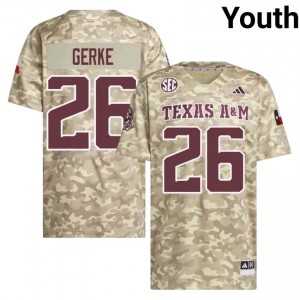 Layne Gerke #26 Aggies Jersey | Elite Thread Beige University Football Youth Stitched 87330572