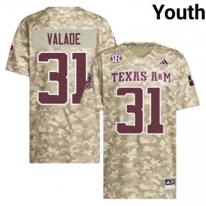 #31 Loia Valade Aggies Beige Jersey | Genuine Stitched Youth NCAA Football Gear 37641721