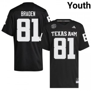96th Man Luke Braden #82 Black Jersey | Exclusive Swen College Football Youth Apparel 31582248